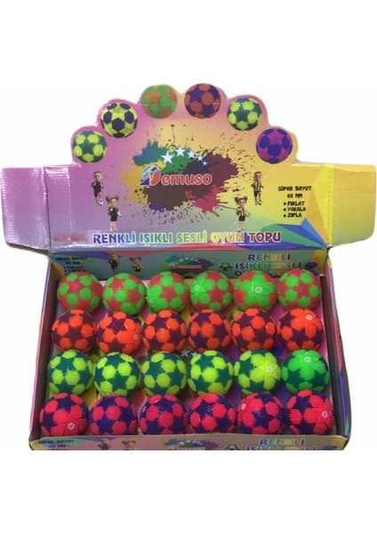 Renkli Işıklı Sesli Oyun Topu 2 Adet