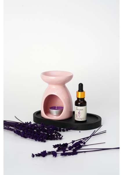 La Loven Meditasyon İkilisi | Lavanta Yağı 20 ml ve Pembe Buhurdanlık + 1 Adet Tealight Mum | Doğal fiyatları