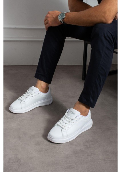 Erkek Bağcıklı Sneaker Spor Ayakkabı -Beyaz fiyatları