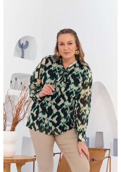 Yaka Fular Detaylı Büyük Beden Siyah Şifon Bluz – Zarafet ve Şıklığın Buluştuğu Özel Tasarım fiyatları