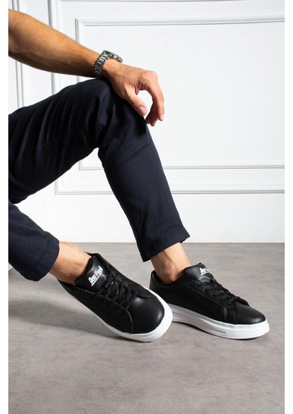 Erkek Bağcıklı Sneaker Spor Ayakkabı - Siyah Beyaz modelleri