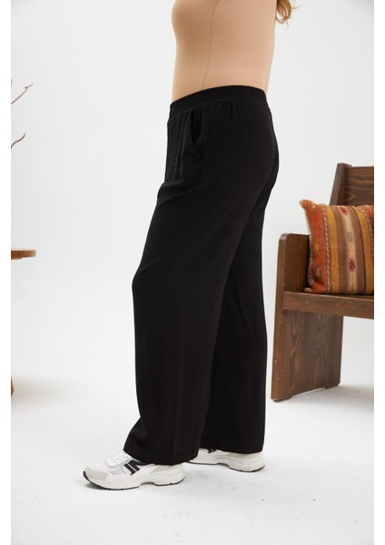 Kadın Büyük Beden Relax Fit Viskon Siyah Pantolon – Hafif, Rahat ve Günlük Şıklık fiyatları