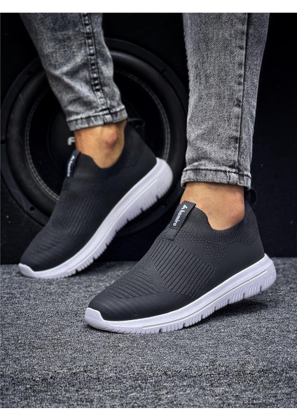 Unisex Ortopedik Bağcıksız Triko Spor Ayakkabı-Siyah-Beyaz fiyatları