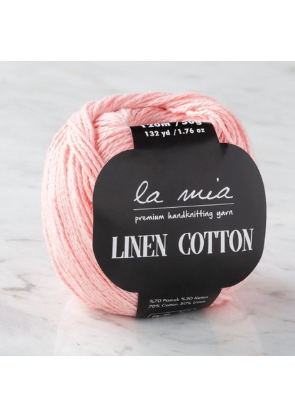 La Mia Linen Cotton Açık Pembe El Örgü Ipi - L185 - 33875