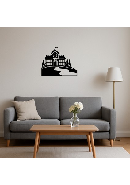 Geometrik Ev Yapı Dekoratif Tablo - TNC5795-2287 fırsatları