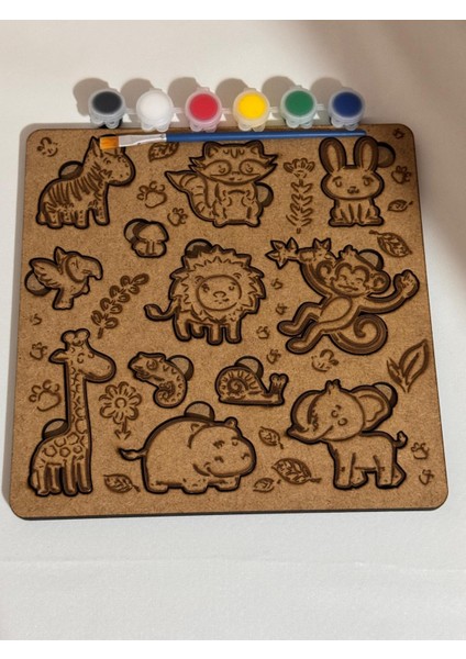 Kendin Yap Kendin Boya Ahşap Puzzle Etkinlik Seti