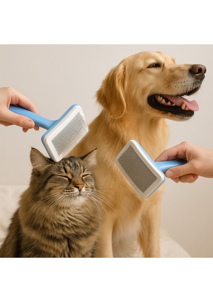 2'li Kedi Köpek Tüy Temizleme Fırçası – Otomatik Kendini Temizleyen Tımar Tarağı fiyatları