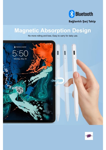 Ipad 2. Nesil Özellikli Bluetooth Şarj Göstergeli Avuçiçi ve Eğim Özellikli Fuchsia Tablet Kalemi indirimleri