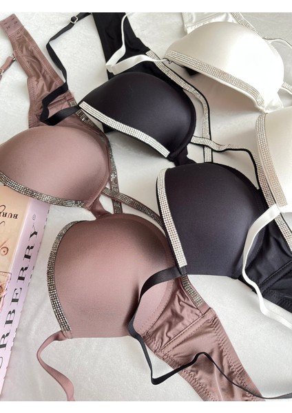 Taş Detaylı Mikro Dolgulu Siyah Sütyen indirimleri