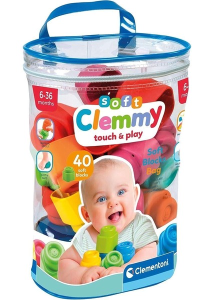 17878 Soft Clemmy - Yumuşak Blok Çantası - 40 Parça 6-36 Ay