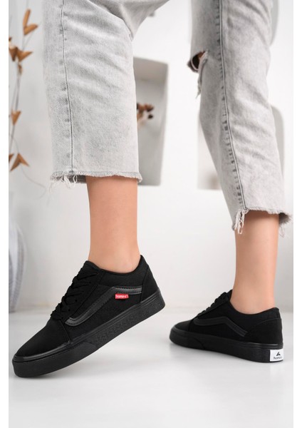 Bağcıklı Unisex Spor Ayakkabı-Siyah-Kömür modelleri