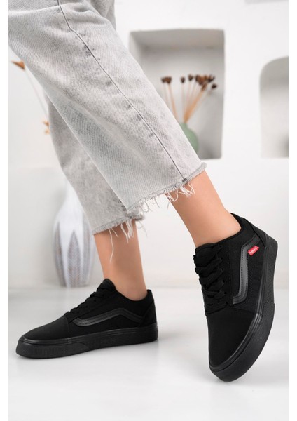 Bağcıklı Unisex Spor Ayakkabı-Siyah-Kömür fırsatları