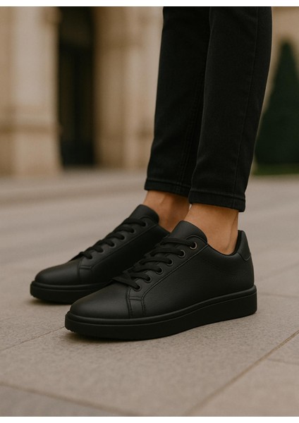 Erkek Siyah Tabanlı Bağcıklı Sneaker Spor Ayakkabı fiyatları