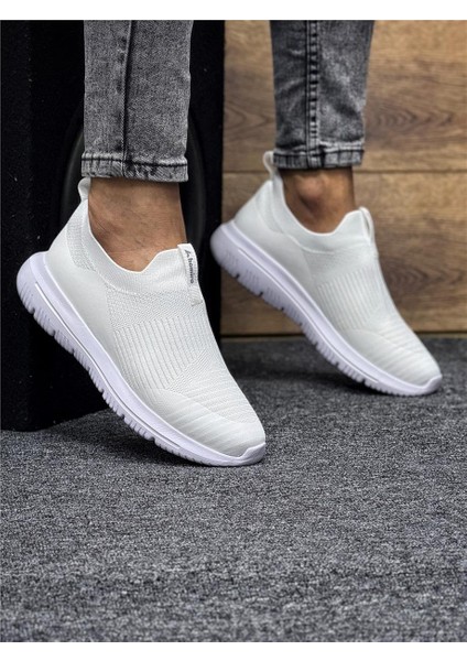 Unisex Ortopedik Bağcıksız Triko Spor Ayakkabı-Beyaz modelleri