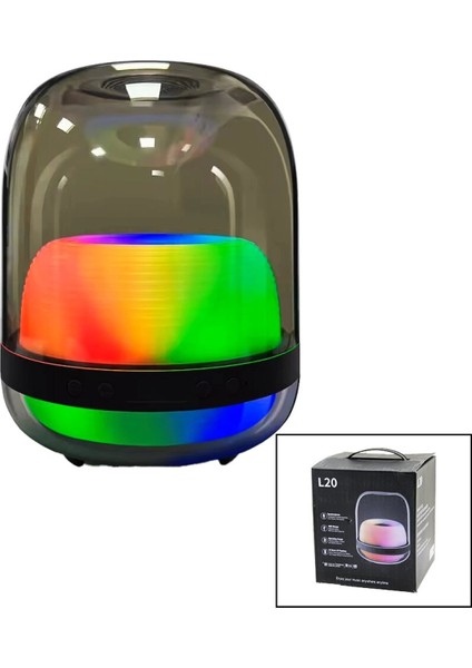 Mika Kristal Kürebluetooth Wireless Hoparlör- Speaker Işıklı - USB Şarjlı - Powerbank (4887)