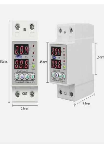 Voltaj ve Akım Koruma Rölesi Monofaz 40A Yüksek Gerilim ve Akım Koruyucu Röle Elektrik Bekçis