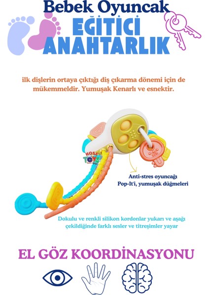 Bebek Oyuncağı Eğitici Anahtarlık ve Çık Çıkar Oyuncak El ve Göz Kordinasyonu fiyatları