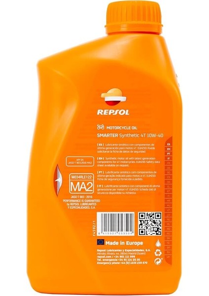 Repsol Smarter Synthetic 4t 10W-40 1 Lt. Motosiklet Yağı fiyatları
