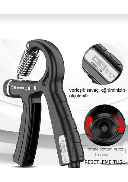 Ayarlı (Sayaçlı) El Yayı 5-60 kg Ayarlanabilir Bilek Kas Güçlendirme Aleti Kaydırmaz Damar Çıkartıcı fiyatları