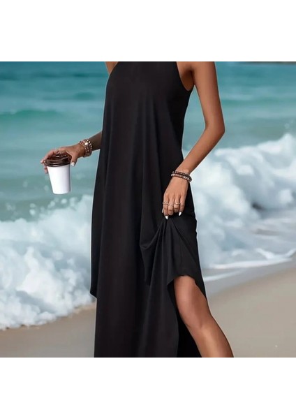 Kadın Daire Yakalı Reglan Kol Viskon Elbise