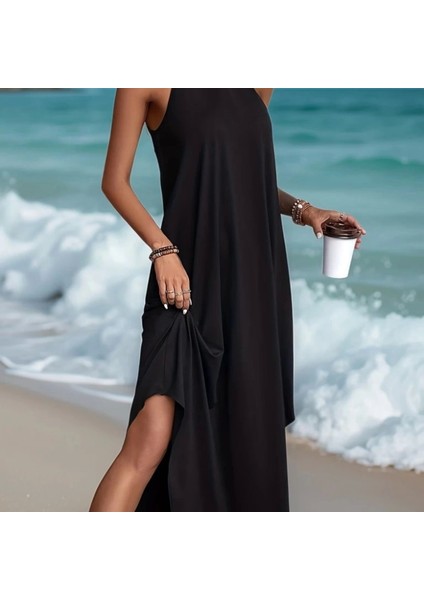 Kadın Daire Yakalı Reglan Kol Viskon Elbise modelleri