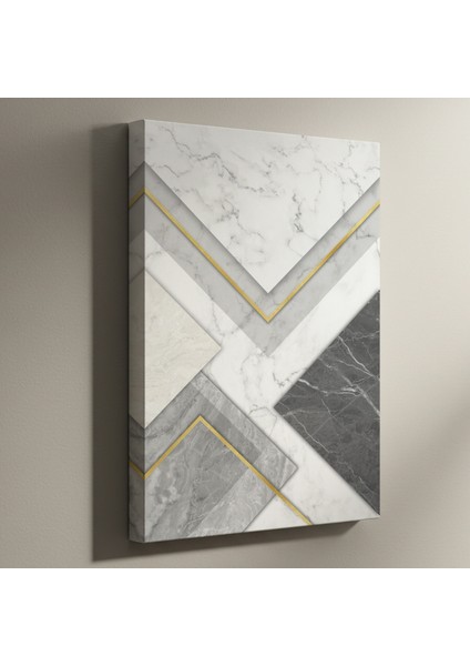 Soyut Geometrik Mermer Desen Tablosu