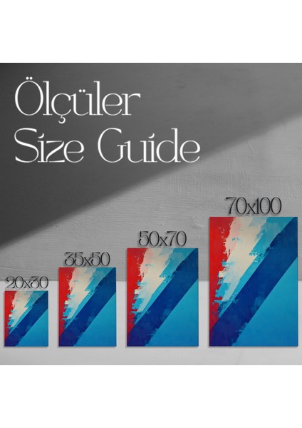 Soyut Mavi ve Kırmızı Tonlar Tablosu modelleri