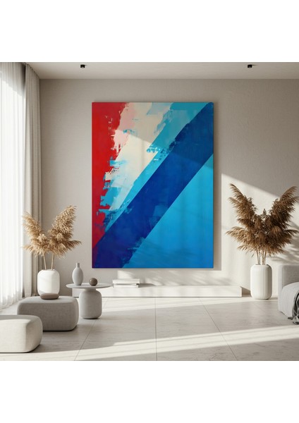 Soyut Mavi ve Kırmızı Tonlar Tablosu fırsatları