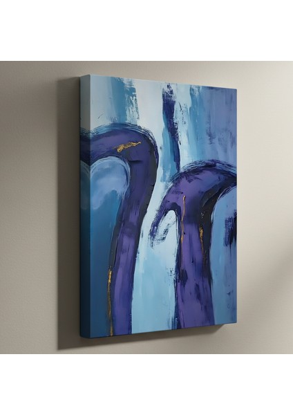 Mavi ve Mor Soyut Sanat Tablosu