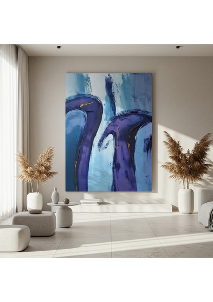 Mavi ve Mor Soyut Sanat Tablosu fırsatları