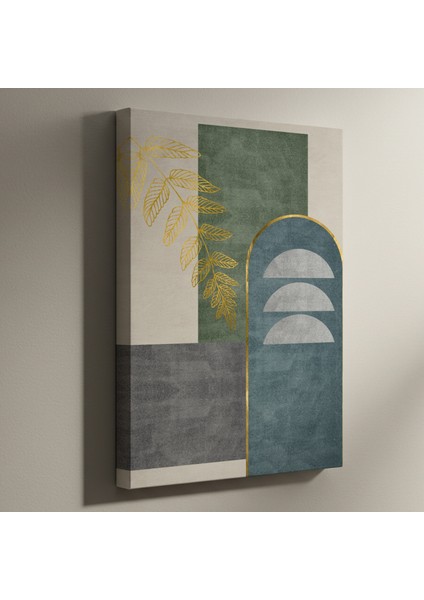 Altın Varaklı Geometrik Soyut Tablo