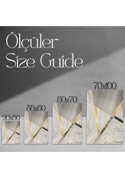 Gri ve Altın Geometrik Soyut Tasarım Tablosu modelleri