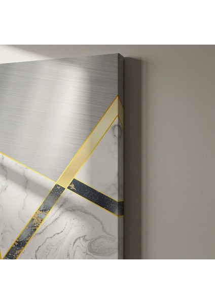 Gri ve Altın Geometrik Soyut Tasarım Tablosu indirimleri