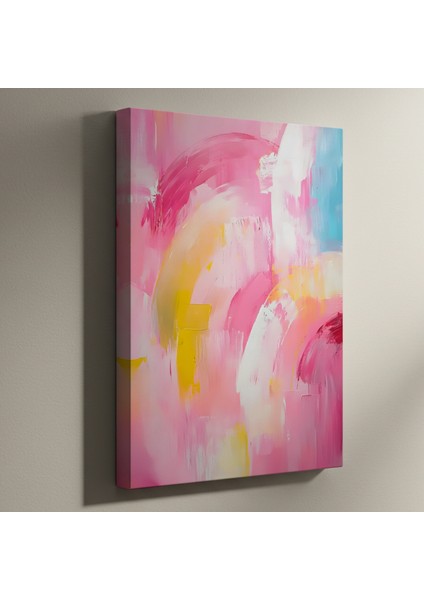 Soyut Pembe Tonları Akrilik Tablo