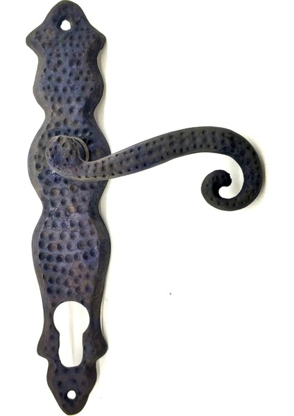 Antika Tarz Dekoratif Pirinç Ferforje Oda Kapı Kolu - 210X43 Mm, Oksit