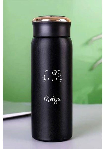 Kişiye Özel Dijital Göstergeli 500 ml Akıllı Hello Kitty Baskılı Termos - Sıcak Soğuk Içecek Şişesi