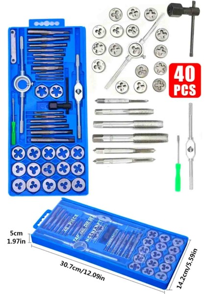 40 Parça Pafta Kılavuz Seti (Plastik Kutulu) Pafta