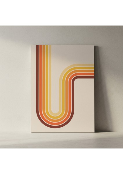 Retro Eğri Çizgiler Soyut Sanat Tablosu fiyatları