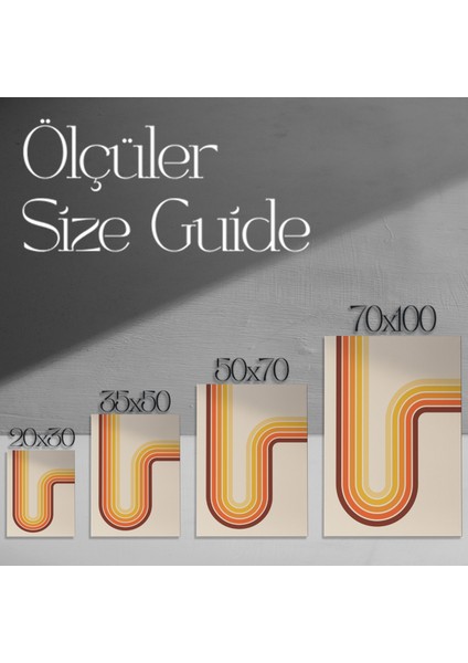 Retro Eğri Çizgiler Soyut Sanat Tablosu modelleri