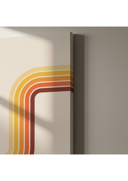 Retro Eğri Çizgiler Soyut Sanat Tablosu indirimleri