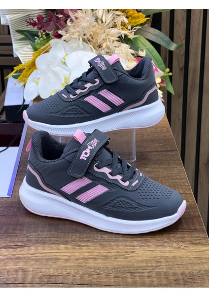 Çocuk Ortopedik Su Geçirmez Spor Ayakkabı-Füme Seker Pembe