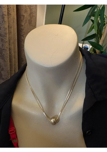 Çelik Yuvarlak Detaylı Çift Zincir Kolye fiyatları