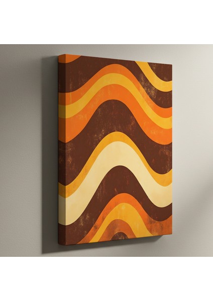 Retro Dalgalar Soyut Sanat Tablosu
