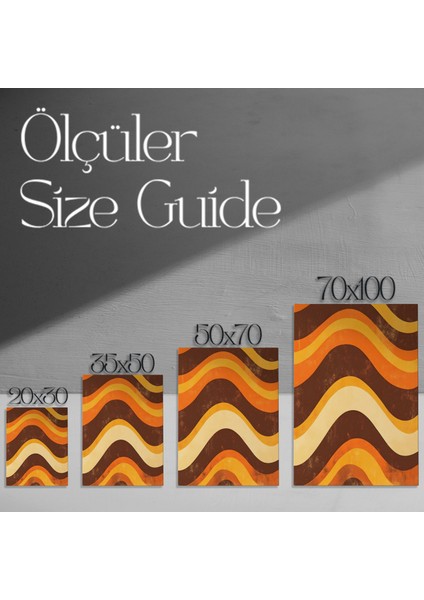 Retro Dalgalar Soyut Sanat Tablosu modelleri