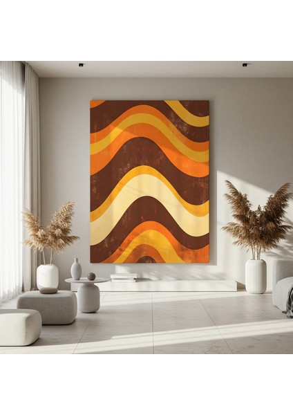 Retro Dalgalar Soyut Sanat Tablosu fırsatları
