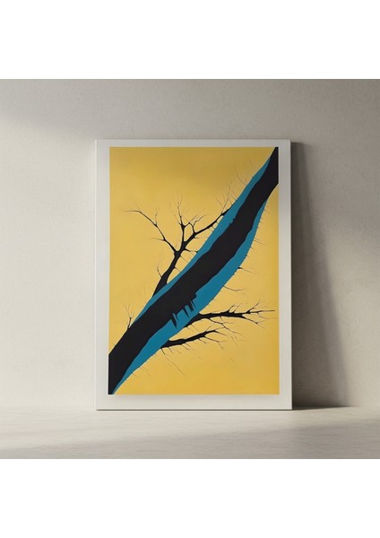 Soyut Sarı-Mavi Çizgiler Tablosu fiyatları