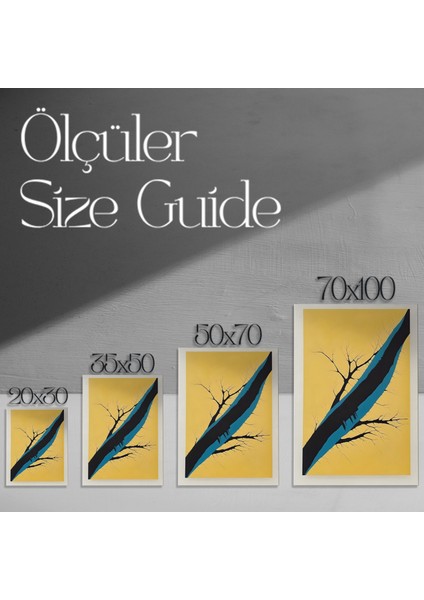 Soyut Sarı-Mavi Çizgiler Tablosu modelleri