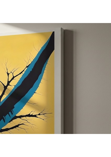 Soyut Sarı-Mavi Çizgiler Tablosu indirimleri