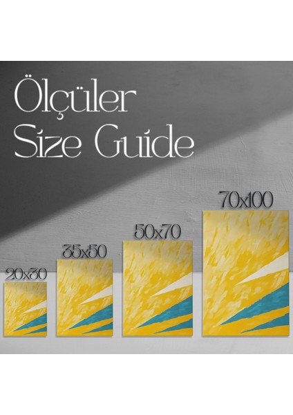 Soyut Sarı Mavi Tuval Tablosu modelleri