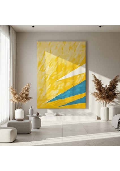 Soyut Sarı Mavi Tuval Tablosu fırsatları